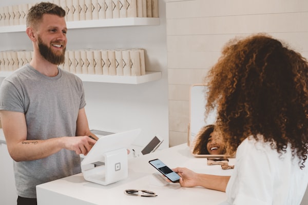 Person making online payment on phone